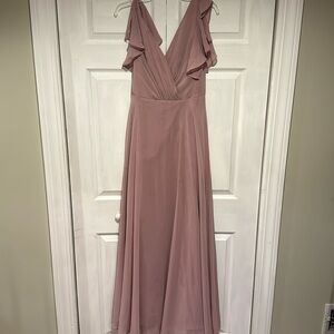 David’s bridal flutter sleeve full skirt bridesmaid dress